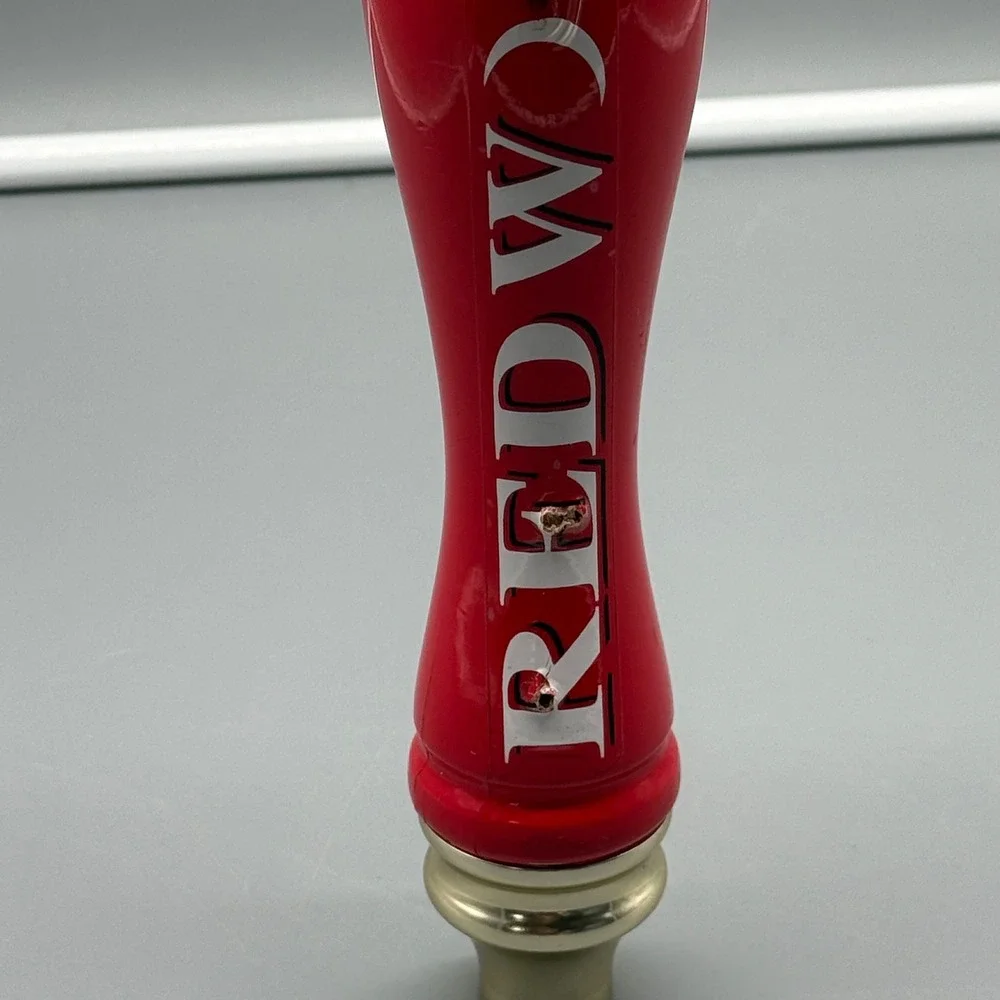 Vintage Redwolf Lager Beer Tap Handle Red Gold‎ Running Wolf Logo 10 Inch